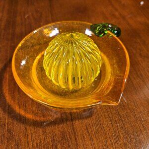 Mdina Vintage Amber Glass Juicer Maltese Handcrafted Glassware 2011